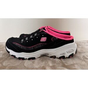 Skechers Sport D'Lites Slip-On Mule Sneaker Black / Pink Size 8